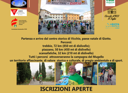 Manca poco alla 3^edizione della ciclostorica Nelle Terre di Giotto “La Pittorica”