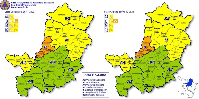 Allerta meteo prolungata fino a venerdì 1 dicembre