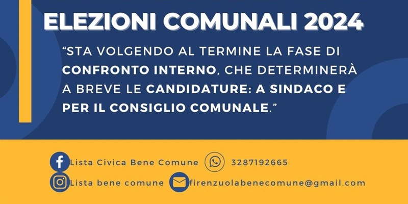 Lista Civica Bene Comune – Il confronto interno è quasi concluso. A breve capolista e candidati