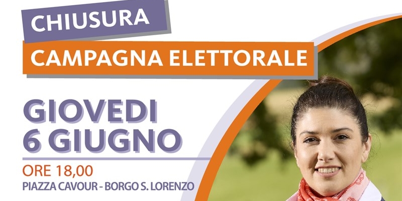 Chiusura di campagna elettorale a Borgo. Cristina Becchi e la sua squadra in piazza