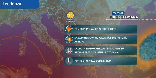 Nord italia. Temporanea instabilità con rovesci e calo termico
