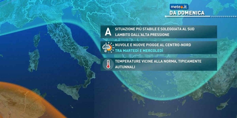 Meteo. Miglioramento nel fine settimana del 4 ottobre 2024