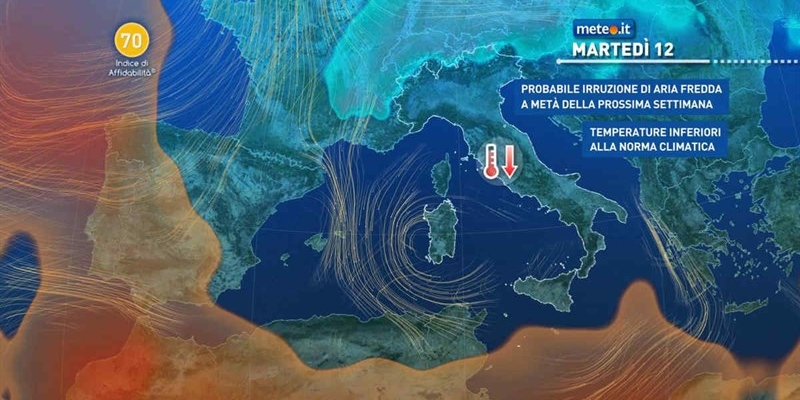 Previsioni meteo in Toscana. Arrivo del freddo e piogge