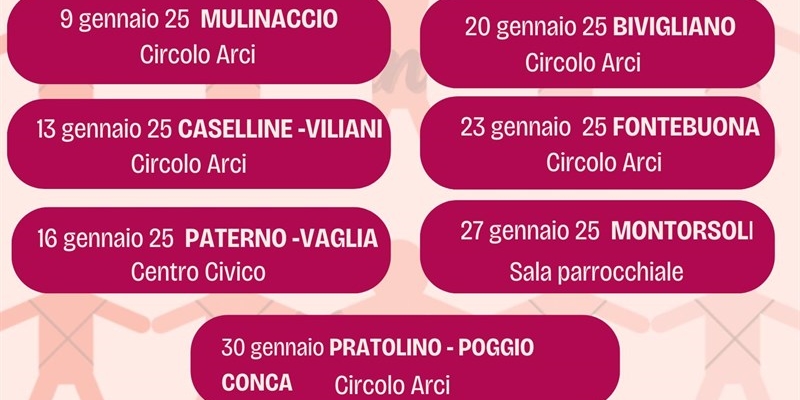 Incontri con i cittadini di Vaglia. Il calendario di gennaio 2025