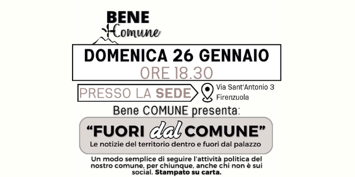Nasce “Fuori dal Comune”: il nuovo giornalino di informazione politica a Firenzuola