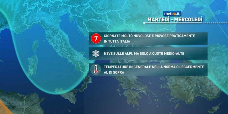 Previsioni meteo: una settimana d’instabilità