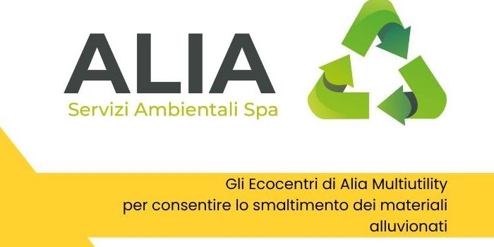 Emergenza meteo: Alia Multiutility apre gli Ecocentri per lo smaltimento dei materiali alluvionati