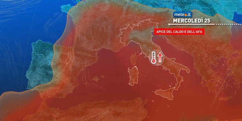 Meteo. Arriva la seconda ondata di calore, il picco mercoledì 25 giugno 2025