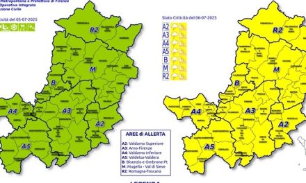 Toscana, allerta meteo gialla per temporali e rischio idrogeologico domenica 6 luglio 2025