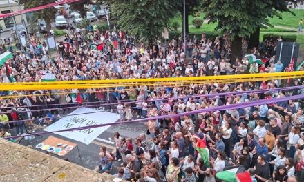 Presidio a Borgo San Lorenzo per la Palestina durante lo sciopero nazionale